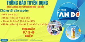 TAN DO BEVERAGE SETTLEMENT COMPANY - YEN PHONG EXPANDED INDUSTRIAL PARK - BAC NINH RECRUITS